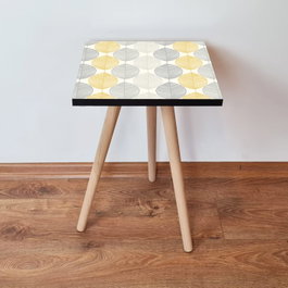 Hanah Home Mesa auxiliar Shp177 Blanco, Gris y Dorado